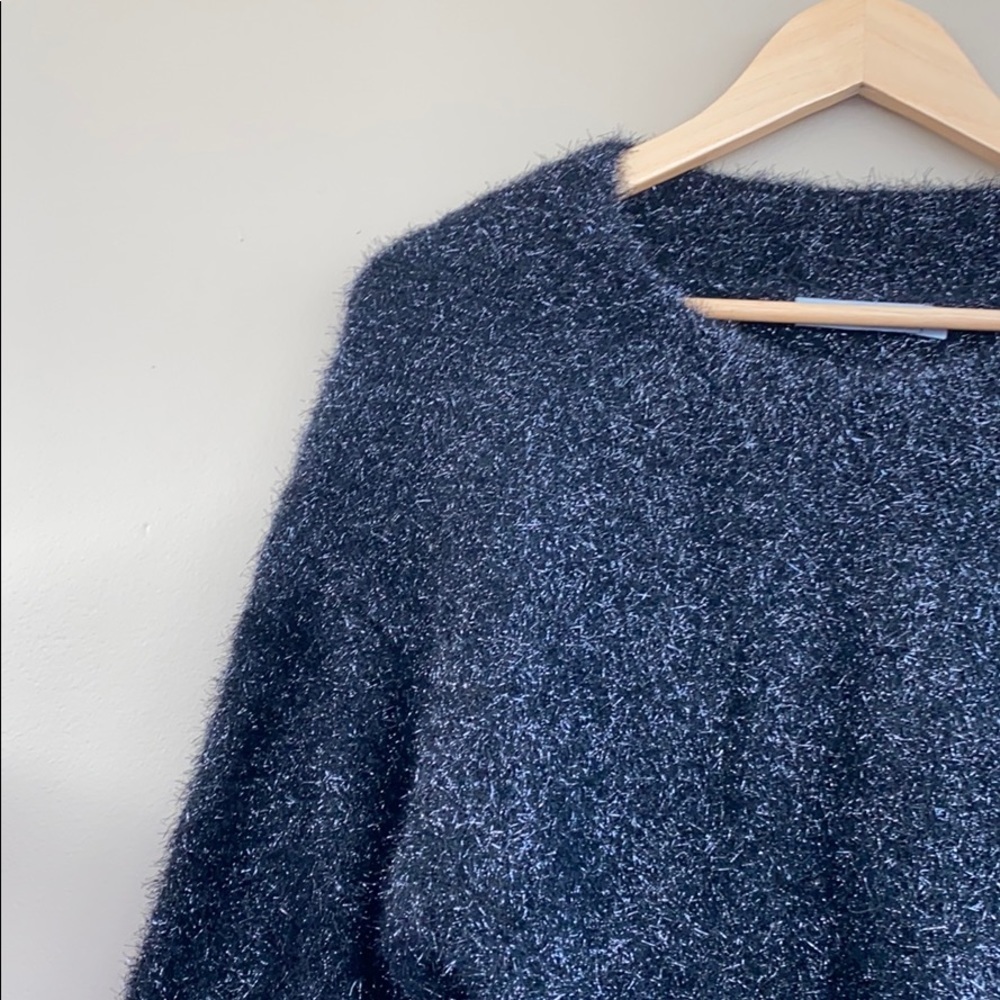 NEW • Vince • Boxy Metallic Slouchy Sweater Black - Picture 7 of 8